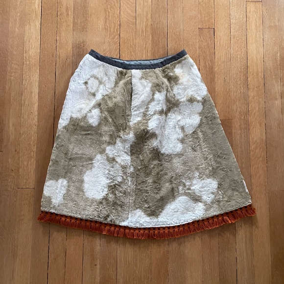 Vintage 70s Western Cow Print Faux Fur Wrap Skirt - Picture 6 of 8